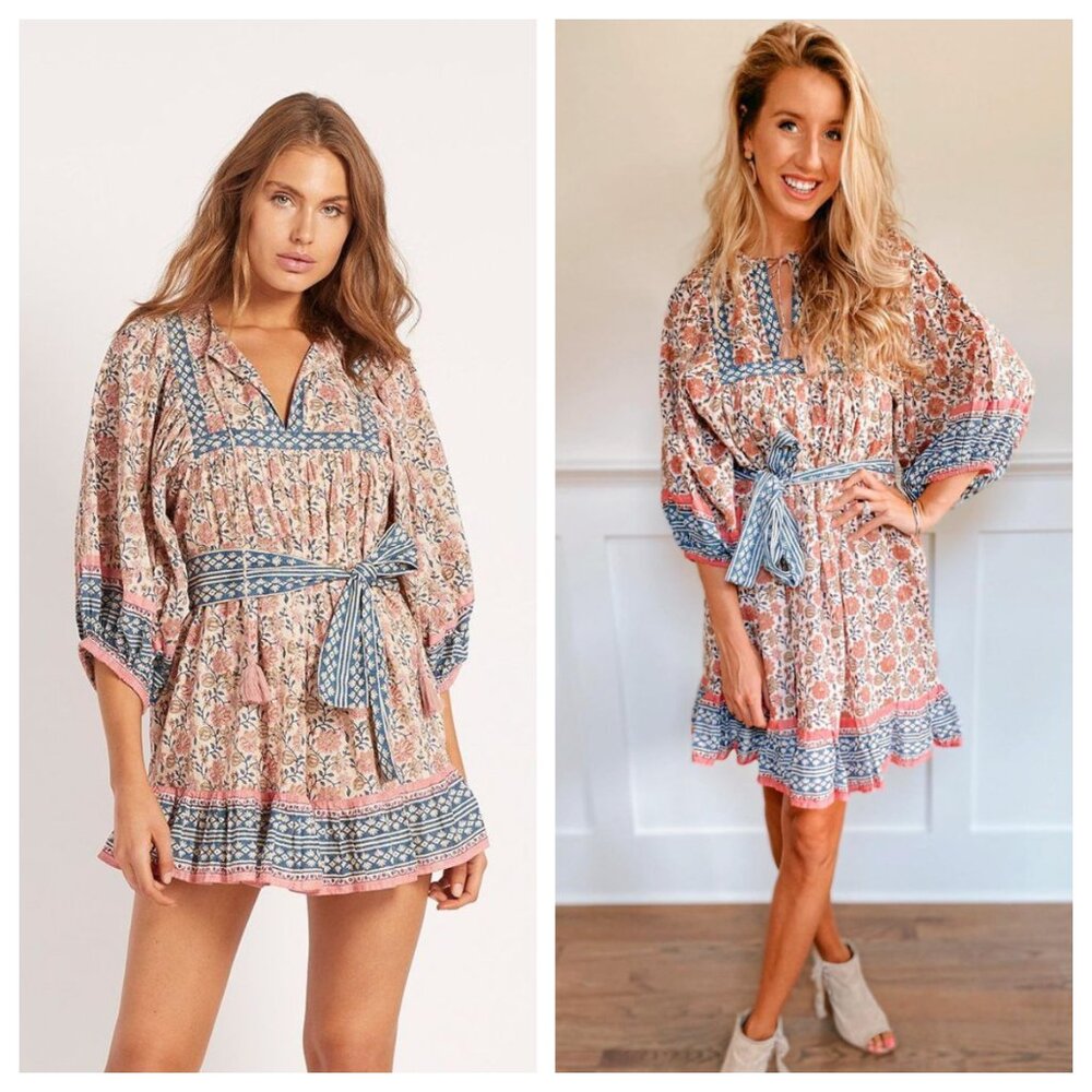 NWOT ANTHROPOLOGIE CLEOBELLA Rodriga Tasseled Mini Dress M - Picture 7 of 15